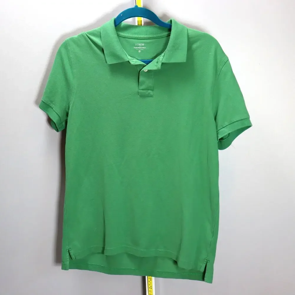 Vintage J.Crew Green Flex Piqué Polo Shirt Men’s Size M Classic Preppy‎